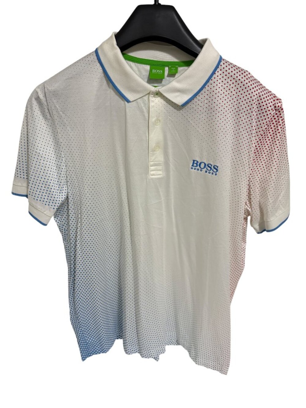 Hugo Boss Polo Shirt Mens Size Medium Modern Fit Patriotic Golf Casual